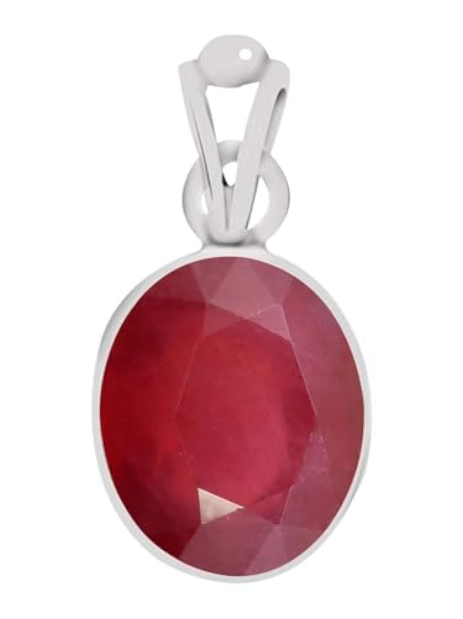 Unisex Certified Ruby Premium Silver Pendant